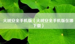 火绒安全手机版（火绒安全手机版在哪下载）