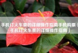 手机订火车票的详细操作指南手机购票「手机订火车票的详细操作指南」